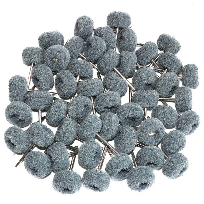 FPPO 50PCS Abrasive Buffing Polishing Wheel Set for Rotary Tools,Non-Woven scouring pad Brush Polishing kit,Grit 800 Removal of Rust,Deburring on Metal Surface,with 3mm Mandrel - Image 1